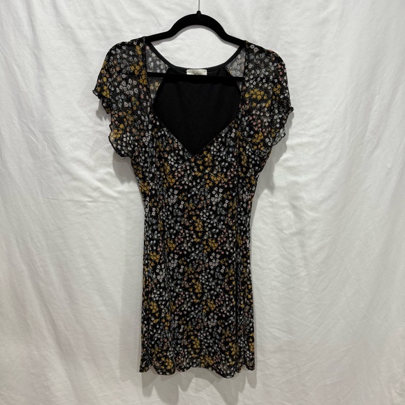Ultra Flirt Dresses & Skirts - Ultra Flirt Mesh Floral Mini Dress XL Sheer Layered Y2K Indie Grunge Babydoll